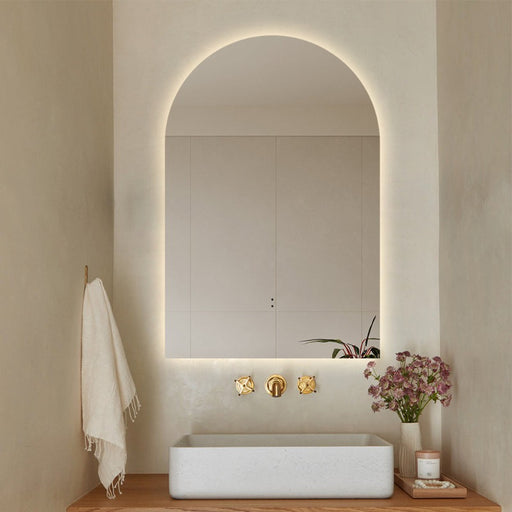 Indulge | Arched Touchless LED Mirror - Three Light Temperatures - Acqua Bathrooms
