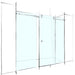 Square Frameless Adjustable Brushed Nickel Wall to Wall Sliding Shower Screen - Acqua Bathrooms