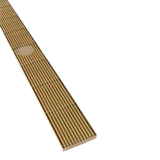 Brushed Gold 1200mm Linear Grill Floor Waste - Acqua Bathrooms