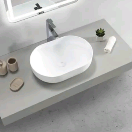 Portofino Solid Surface Stone Round Basin - Acqua Bathrooms