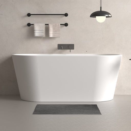 Cascade 1500mm Matte White Back to Wall Freestanding Bath Tub - Acqua Bathrooms