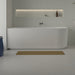 Ronda Fluted Matte White 1700mm V Groove Left Corner Fit Round Freestanding Bath - Acqua Bathrooms