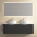 Ronda 1500 Curved Double Matte Black Fluted Wall Hung Vanity - Acqua Bathrooms