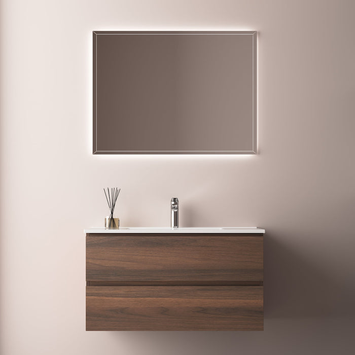 Avia 900mm Walnut Wall Hung Vanity - Acqua Bathrooms