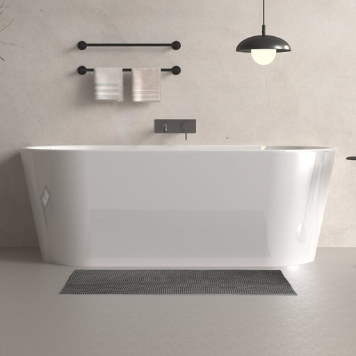 Cascade 1700mm Gloss White Back to Wall Freestanding Bath Tub - Acqua Bathrooms