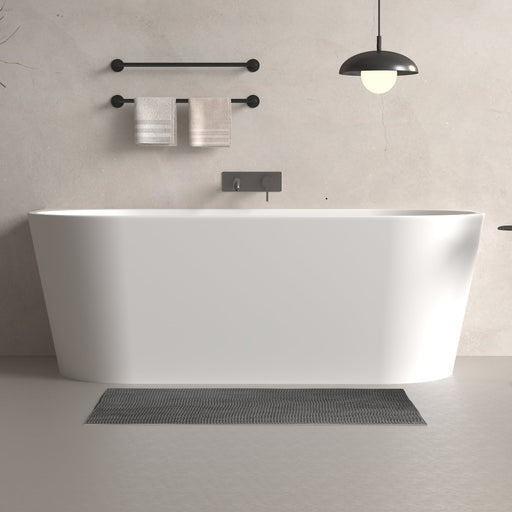 Cascade 1700mm Matte White Back to Wall Freestanding Bath Tub - Acqua Bathrooms