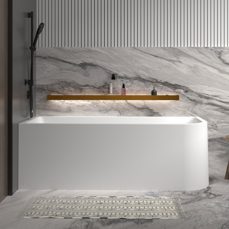 Modra 1700 Matte White Left Corner Fit Freestanding Bath Tub - Acqua Bathrooms