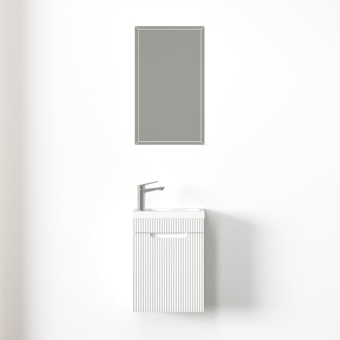 Kelsa 400 Fluted Matte White Wall Hung Vanity - Acqua Bathrooms