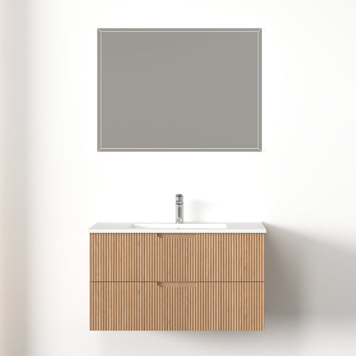 Kelsa 900 Fluted Desert Oak Wall Hung Vanity - Acqua Bathrooms