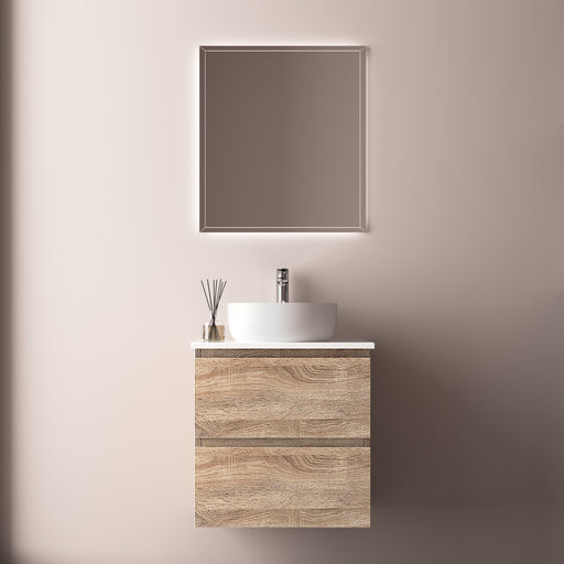 Avia 600mm White Oak Wall Hung Vanity - Acqua Bathrooms
