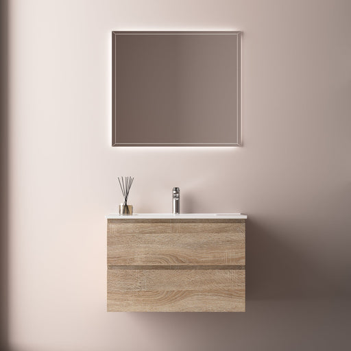 Avia 750mm White Oak Wall Hung Vanity - Acqua Bathrooms