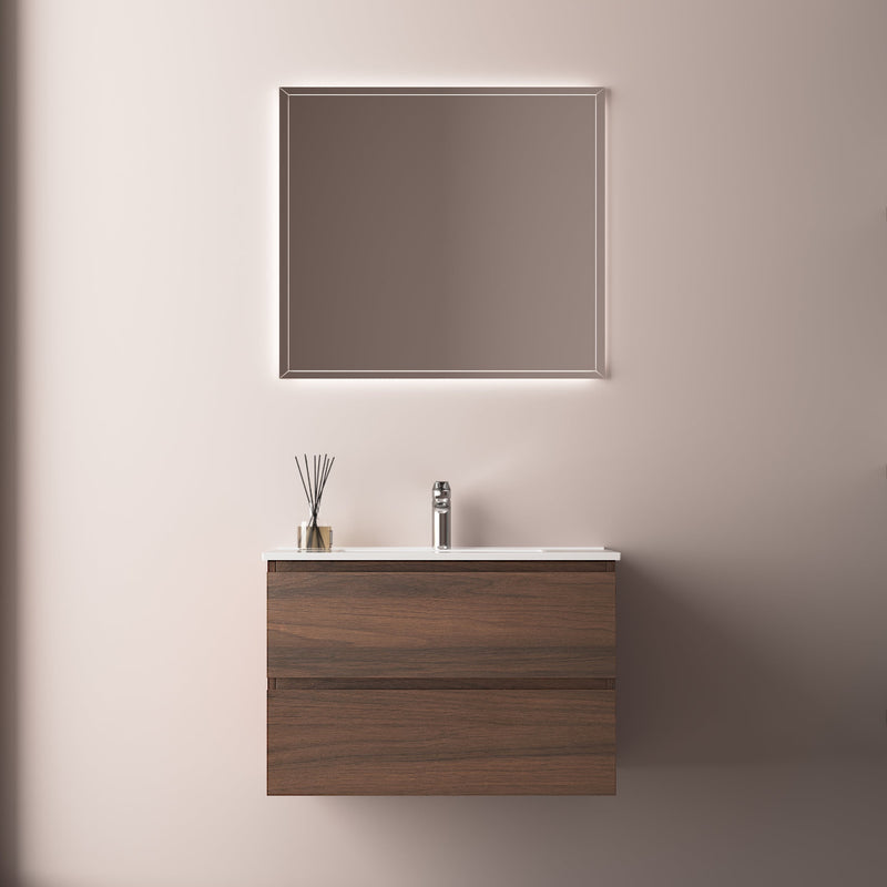 Avia 750mm Walnut Wall Hung Vanity