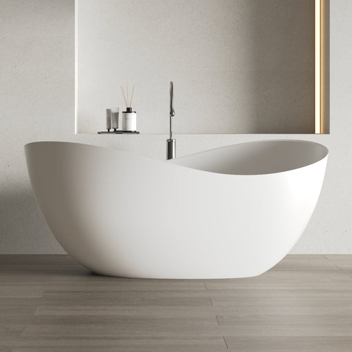 Wave 1800mm Matte White High End Designer Freestanding Bath - Acqua Bathrooms
