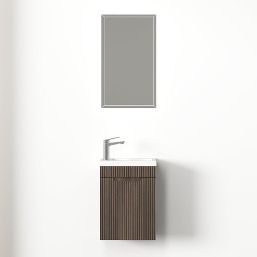 Kelsa 400 Fluted Walnut Wall Hung Vanity - Acqua Bathrooms