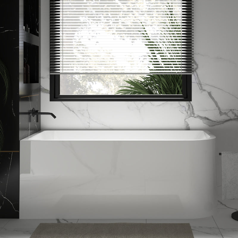 Modra 1500 Gloss White Left Corner Fit Freestanding Bath Tub - Acqua Bathrooms
