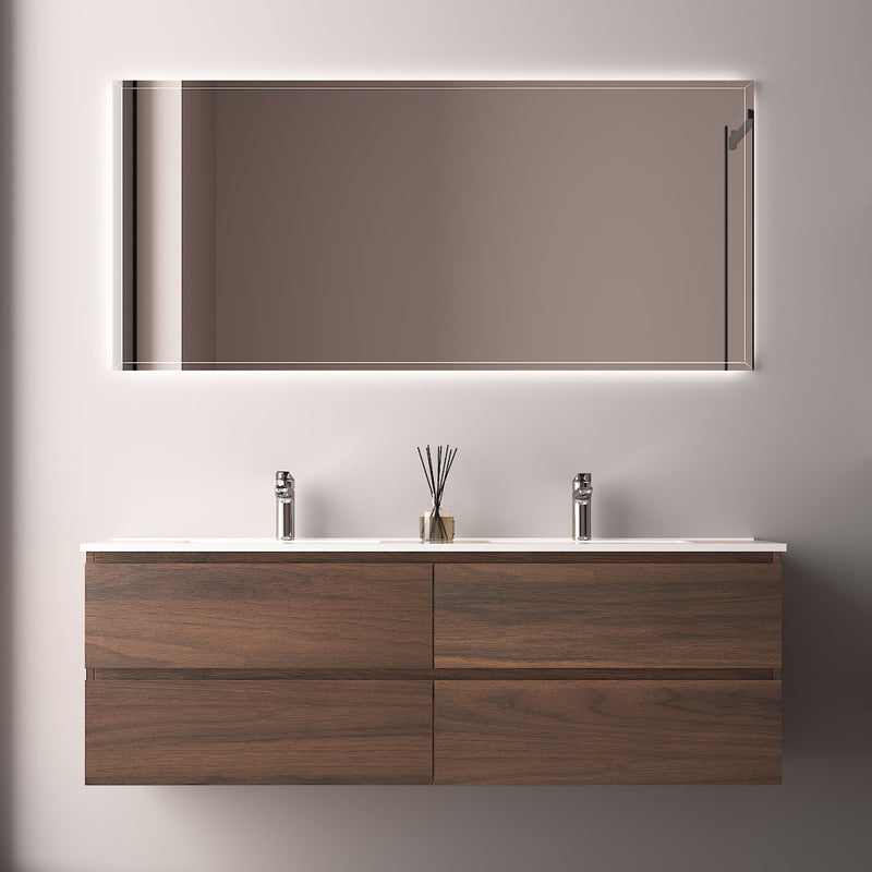 Avia 1500mm Double Walnut Wall Hung Vanity