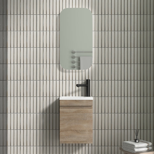 Piccolo 400 White Oak Wall Hung Vanity - Acqua Bathrooms