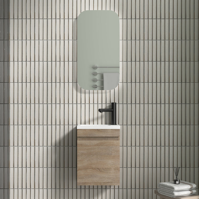 Piccolo 400 White Oak Wall Hung Vanity - Acqua Bathrooms
