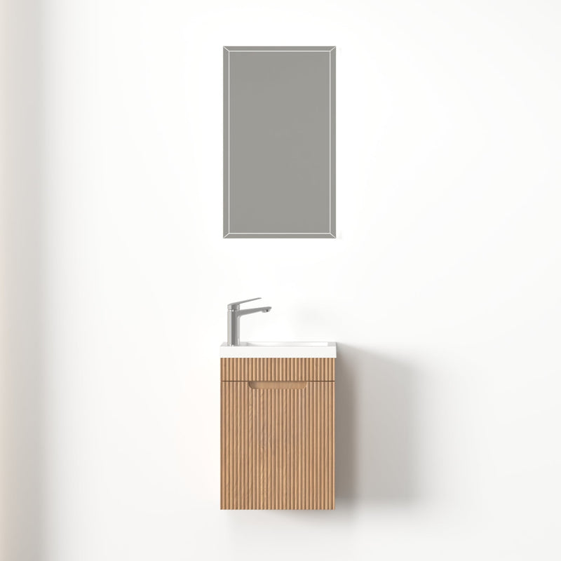 Kelsa 400 Fluted Desert Oak Wall Hung Vanity - Acqua Bathrooms