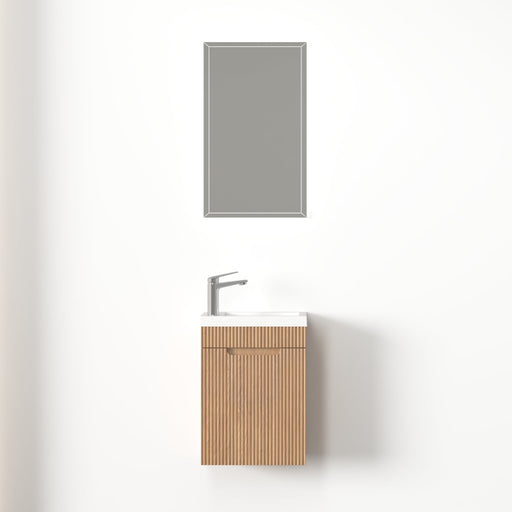 Kelsa 400 Fluted Desert Oak Wall Hung Vanity - Acqua Bathrooms