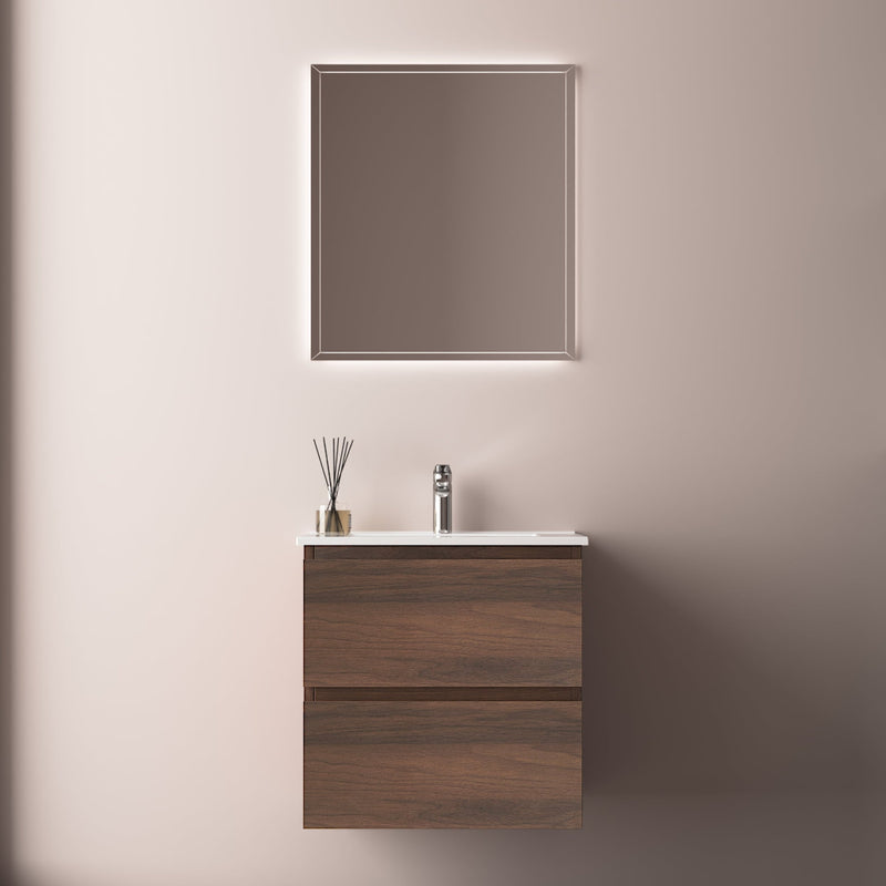 Avia 600mm Walnut Wall Hung Vanity