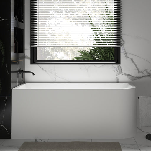 Modra 1500 Matte White Left Corner Fit Freestanding Bath Tub - Acqua Bathrooms