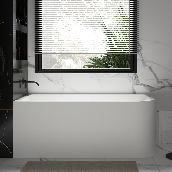 Modra 1500 Matte White Left Corner Fit Freestanding Bath Tub - Acqua Bathrooms