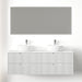 Kelsa 1500 Fluted Double Matte White Wall Hung Vanity - Acqua Bathrooms