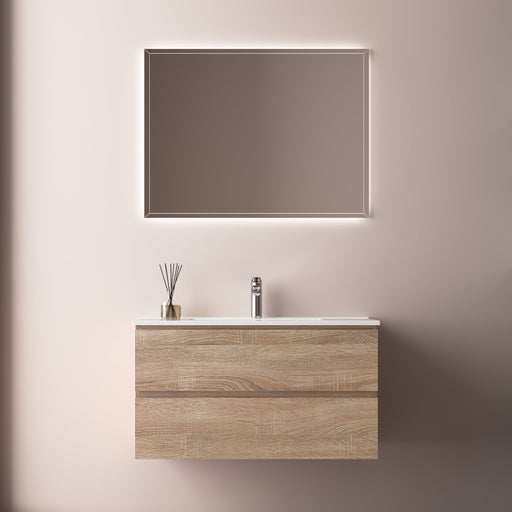 Avia 900mm White Oak Wall Hung Vanity - Acqua Bathrooms