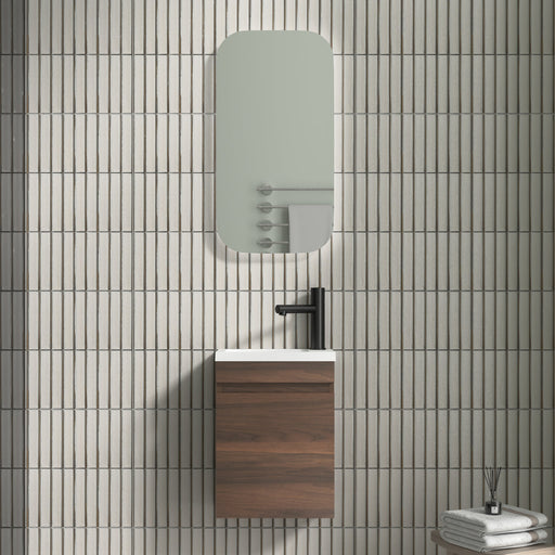 Piccolo 400 Walnut Wall Hung Vanity - Acqua Bathrooms