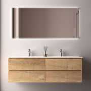 Avia 1500mm Double Natural Oak Wall Hung Vanity - Acqua Bathrooms