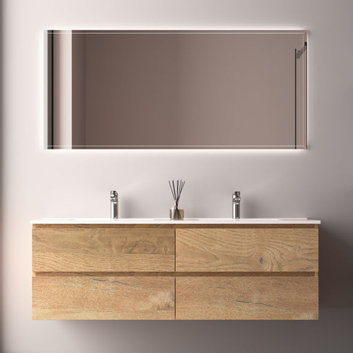 Avia 1500mm Double Natural Oak Wall Hung Vanity - Acqua Bathrooms