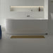 Ronda Fluted Matte White 1700mm V Groove Right Corner Fit Round Freestanding Bath - Acqua Bathrooms