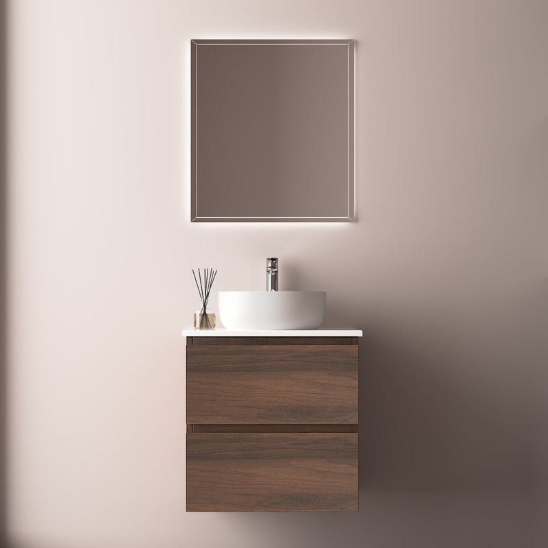 Avia 600mm Walnut Wall Hung Vanity