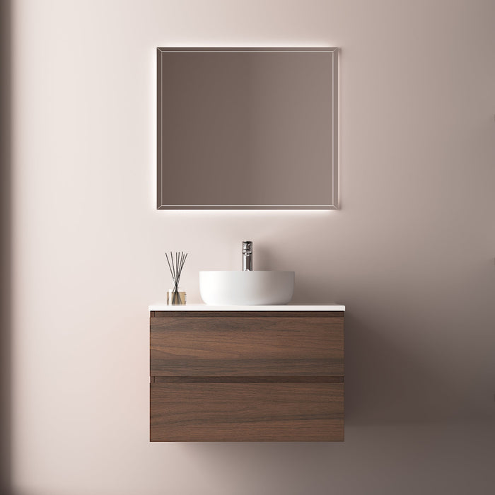 Avia 750mm Walnut Wall Hung Vanity