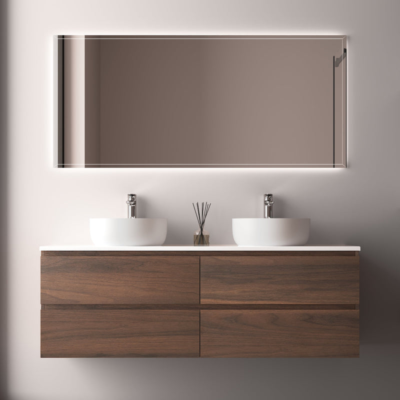 Avia 1500mm Double Walnut Wall Hung Vanity