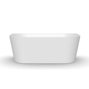 Cascade 1700mm Matte White Back to Wall Freestanding Bath Tub - Acqua Bathrooms