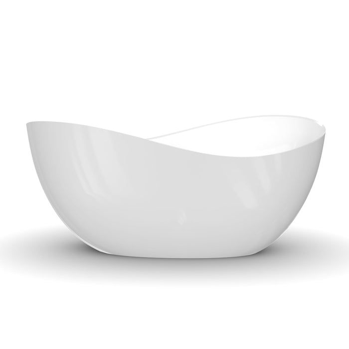 Wave 1800mm Gloss White High End Designer Freestanding Bath - Acqua Bathrooms