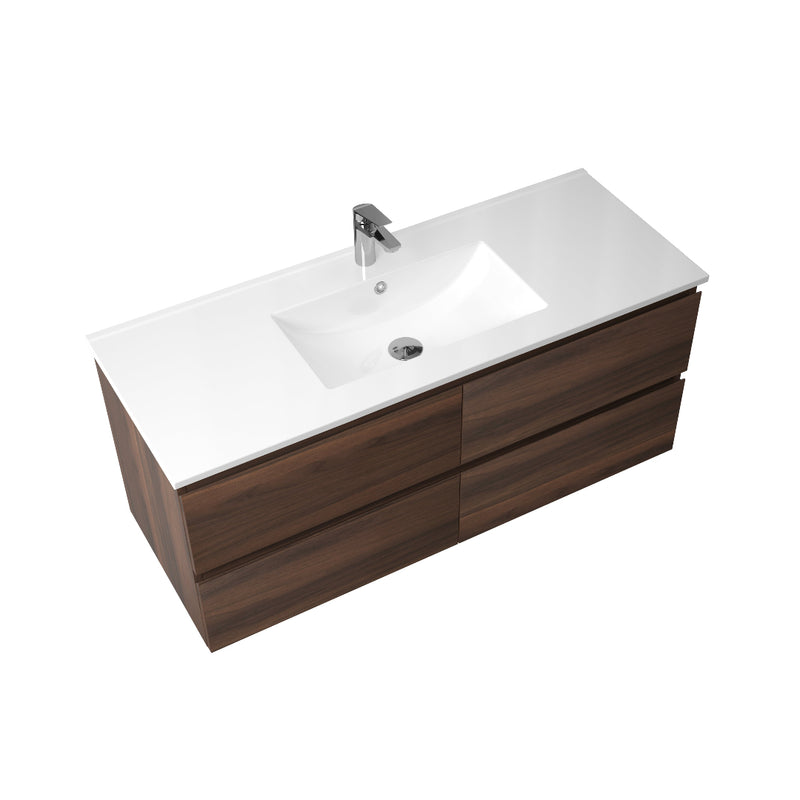 Avia 1200mm Walnut Single Wall Hung Vanity - Acqua Bathrooms