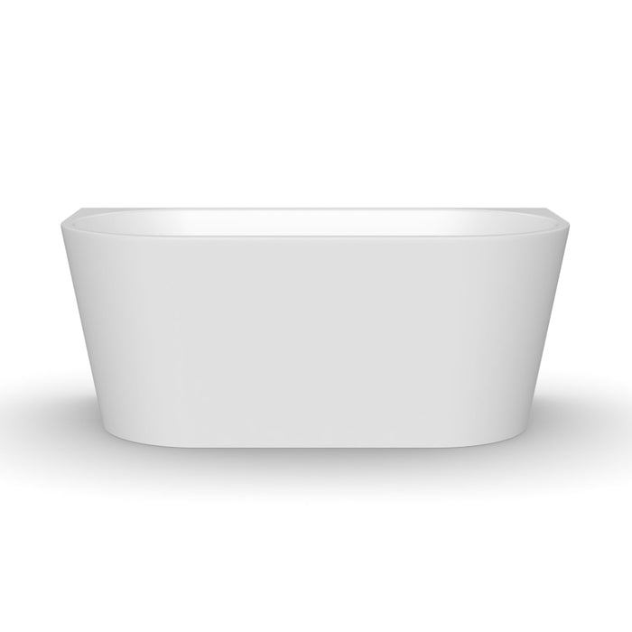 Cascade 1500mm Matte White Back to Wall Freestanding Bath Tub - Acqua Bathrooms