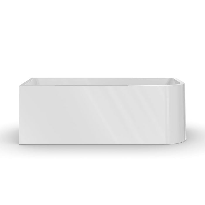 Modra 1700 Gloss White Left Corner Fit Freestanding Bath Tub - Acqua Bathrooms