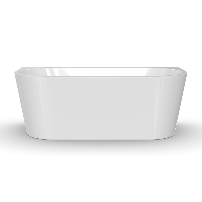 Cascade 1700mm Gloss White Back to Wall Freestanding Bath Tub - Acqua Bathrooms