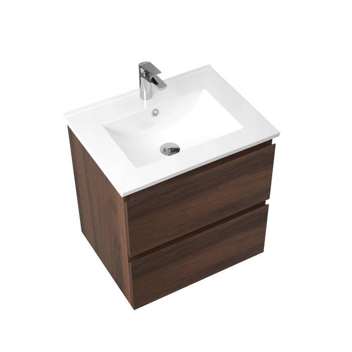 Avia 600mm Walnut Wall Hung Vanity