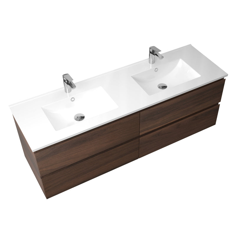 Avia 1500mm Double Walnut Wall Hung Vanity