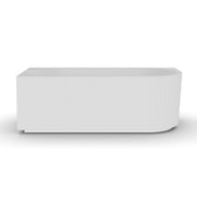 Ronda Fluted Matte White 1700mm V Groove Left Corner Fit Round Freestanding Bath - Acqua Bathrooms