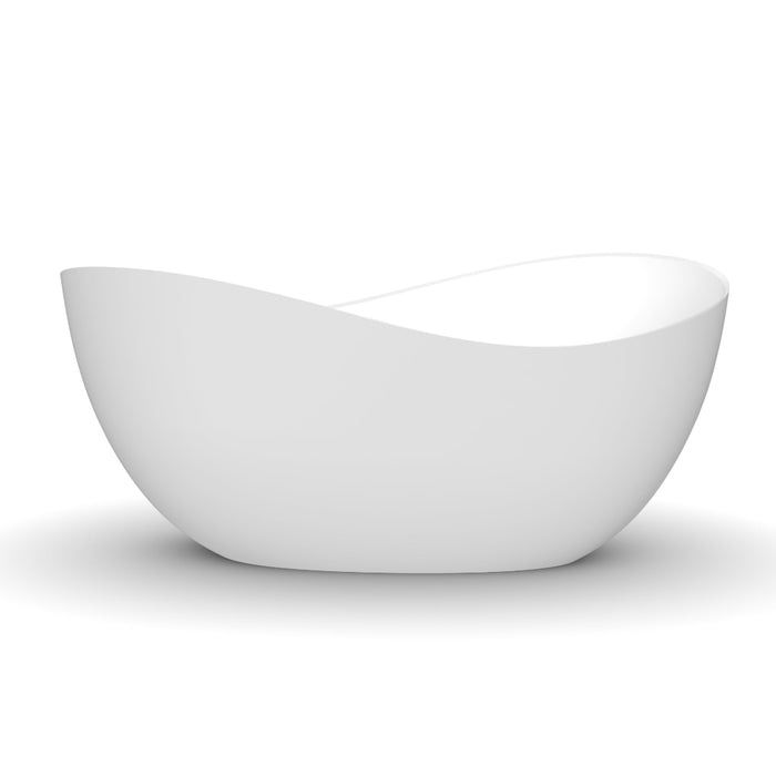 Wave 1800mm Matte White High End Designer Freestanding Bath - Acqua Bathrooms