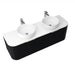 Ronda 1500 Curved Double Matte Black Fluted Wall Hung Vanity - Acqua Bathrooms