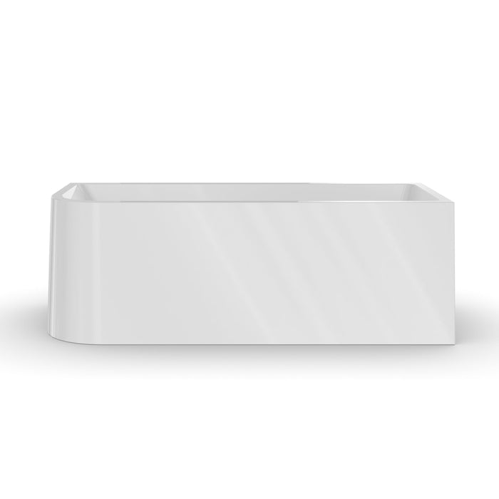 Modra 1700 Matte White Right Corner Fit Freestanding Bath Tub - Acqua Bathrooms