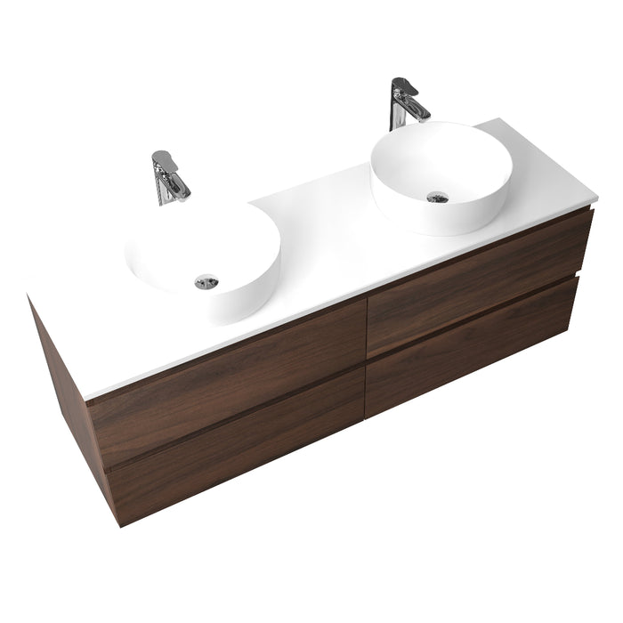Avia 1500mm Double Walnut Wall Hung Vanity