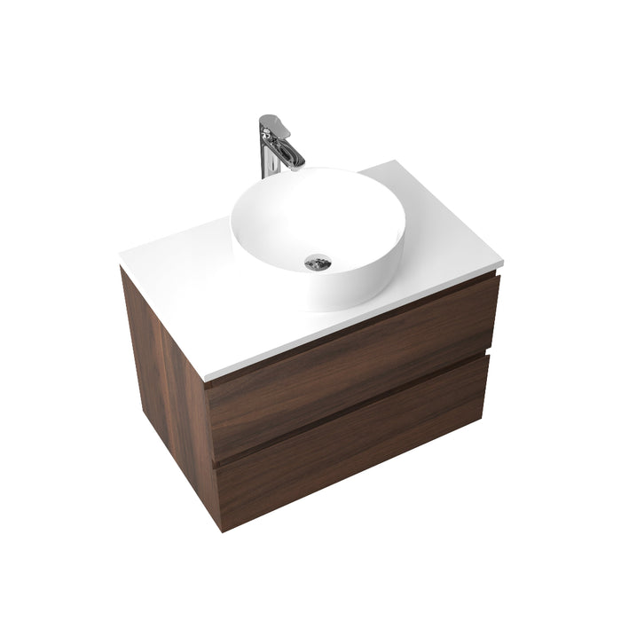 Avia 750mm Walnut Wall Hung Vanity